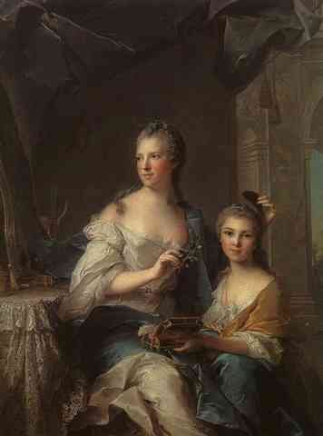 Nattier Jean Marc Madame Marsollier And Her Daughter A4 Photo Print