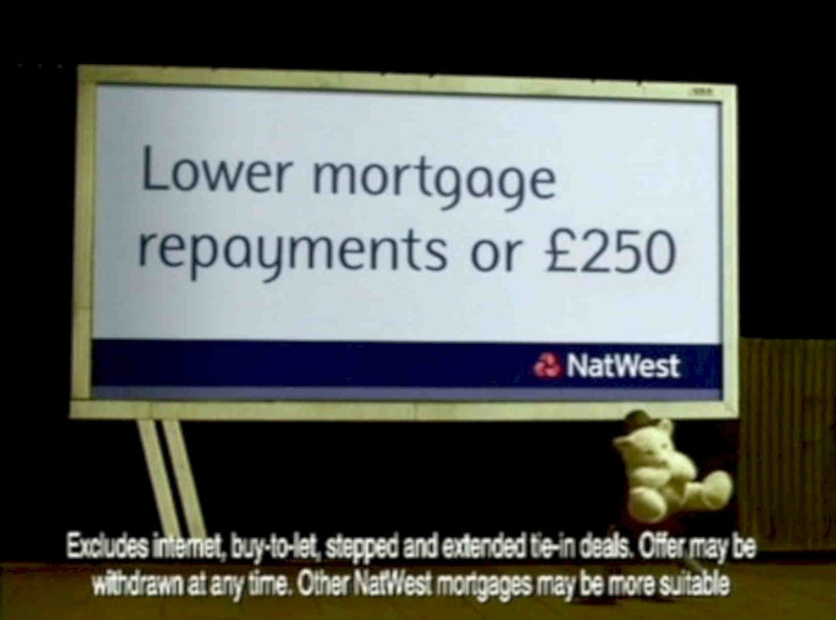Natwest Mortgage Bear Vintage Retro Advert Poster A4 Photo Print