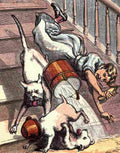 Naughty Puppies 1870 Taking a tumble A4 Photo Print