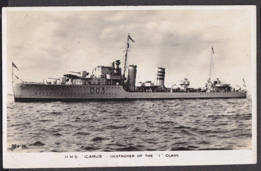 Naval Destroyer Of The I Class At Sea Hms Icarus Vintage A4 Photo Print