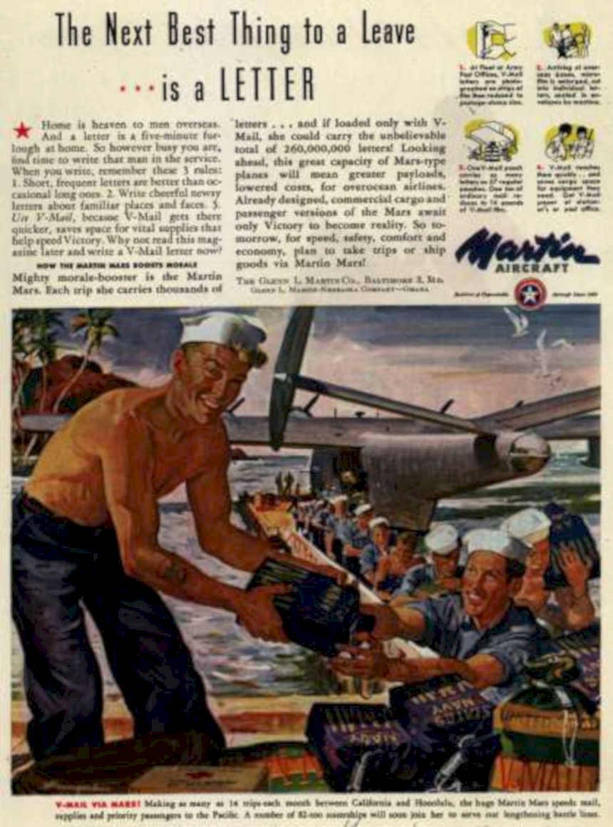 Navy Mail Plane Vintage Retro Advert Ads A4 Photo Print
