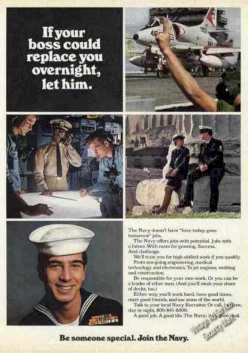 Navy Recruitment Vintage Retro Advert Ads A4 Photo Print