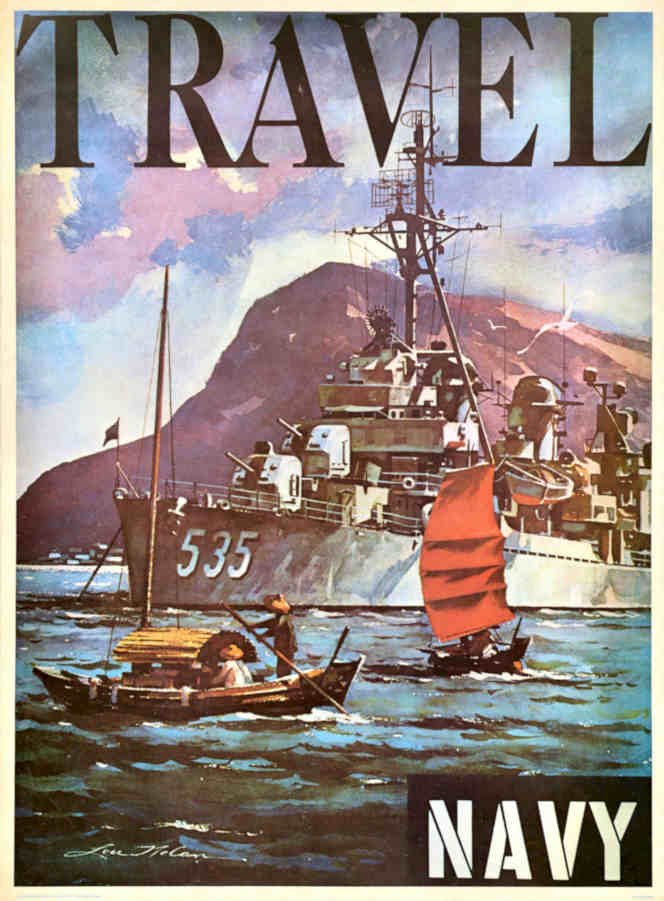 Navy Ship Travel Vintage Retro Advert Poster A4 Photo Print