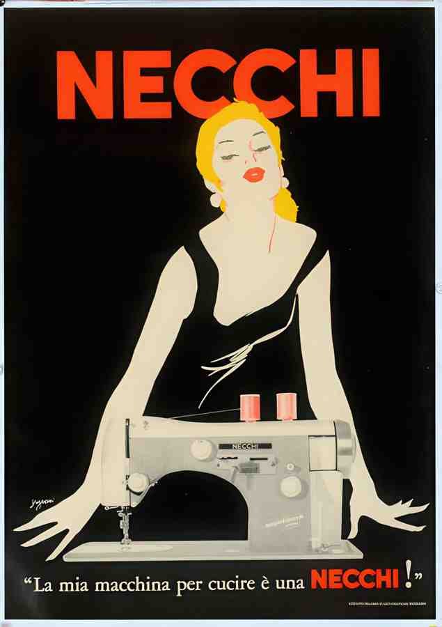 Necchi Vintage Advert A4 Photo Print