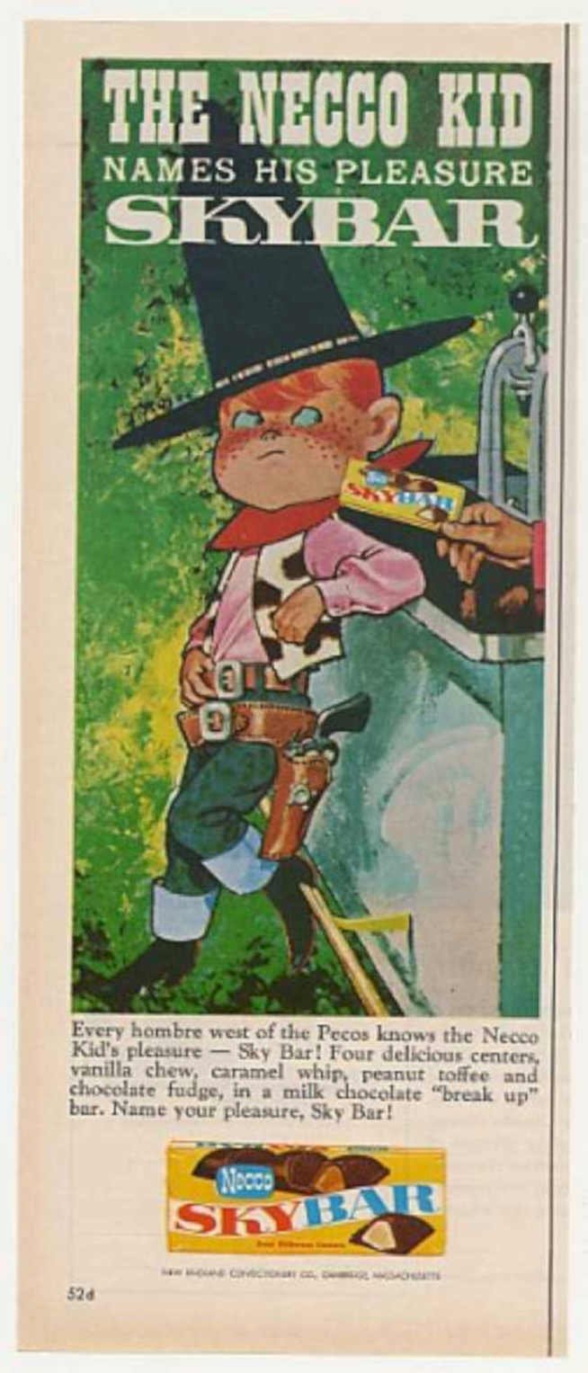 Necco Kid Skybar Vintage Retro Advert Ads A4 Photo Print
