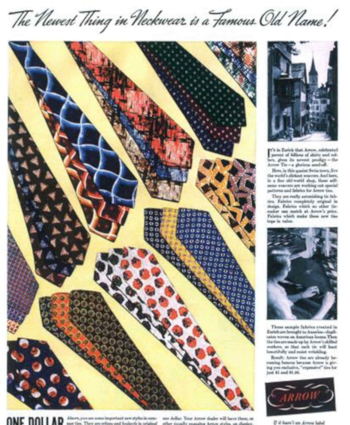 Neckties Display One Vintage Retro Advert Poster A4 Photo Print
