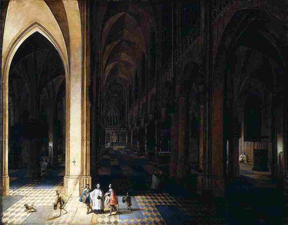 Neefs Antwerp Cathedreal at Night Art A4 Photo Print