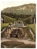 Neptune Fountain Linderhof Castle Upper Bavaria Vintage A4 Photo Print