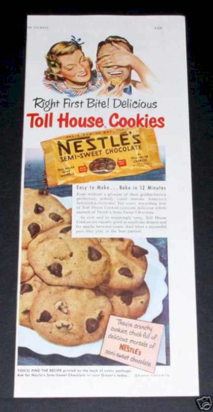 Nestle Tollhouse Cookies Vintage Retro Advert Ads A4 Photo Print
