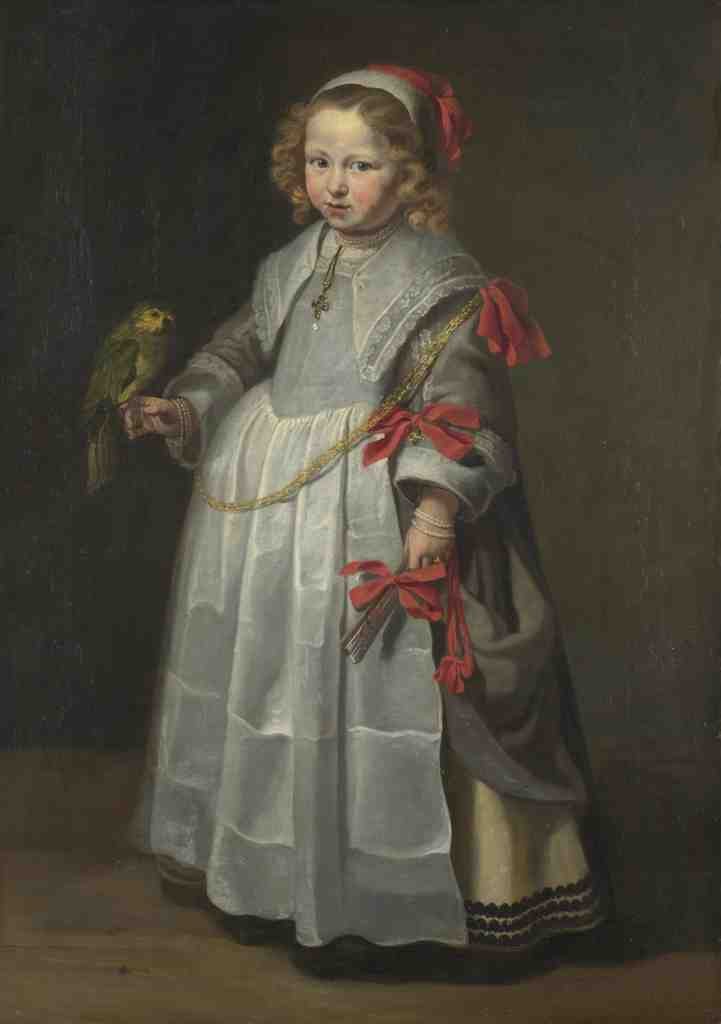 Netherlandish Portrait of a Girl with a Parrot A4 Photo Print