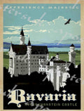Neuschwanstein Castle Bavaria Vintage Retro Advert Poster A4 Photo Print