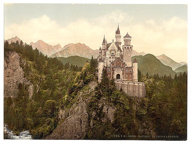 Neuschwanstein Upper Bavaria Vintage A4 Photo Print