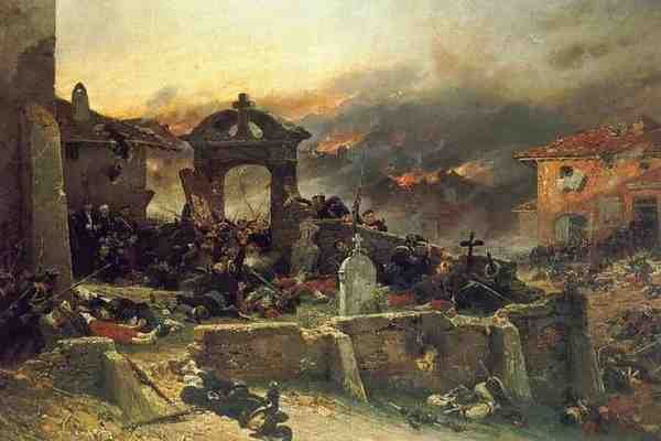 Neuville Alphonse De The Cemetery At St Privat A4 Photo Print