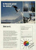 Nevada Ski Mountains Vintage Retro Advert Ads A4 Photo Print