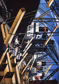 Nevinson loading timber at southampton docks A4 Photo Print