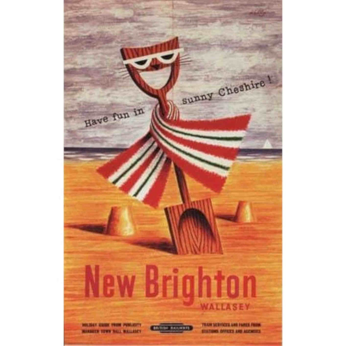 New Brighton Wallasey British Rail Railway S Vintage Retro Advert Poster A4 Pho