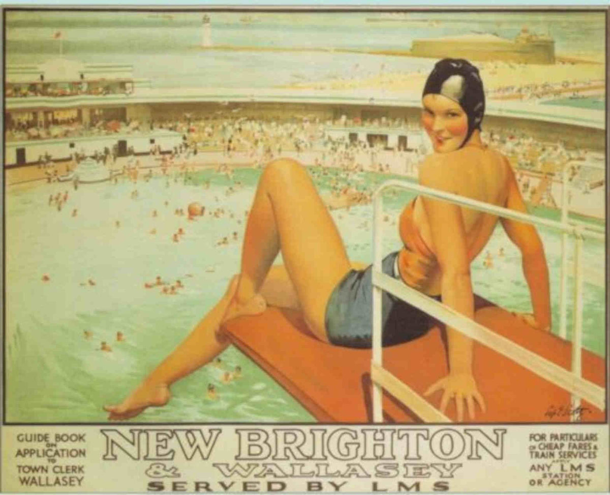 New Brighton Wallasey Vintage Retro Advert Poster A4 Photo Print