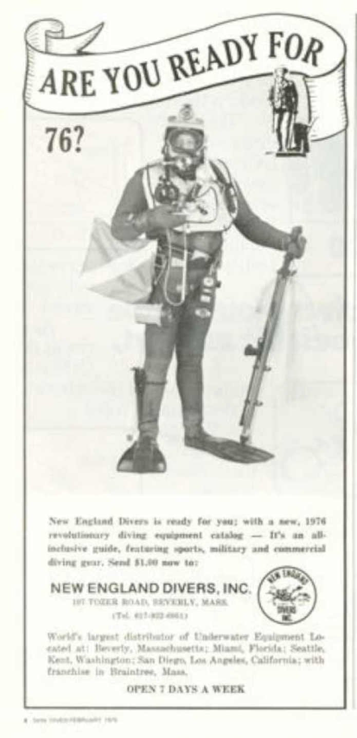 New England Diver Vintage Retro Advert Ads A4 Photo Print