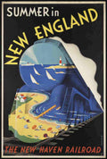 New England Train Vintage Retro Advert Ads A4 Photo Print