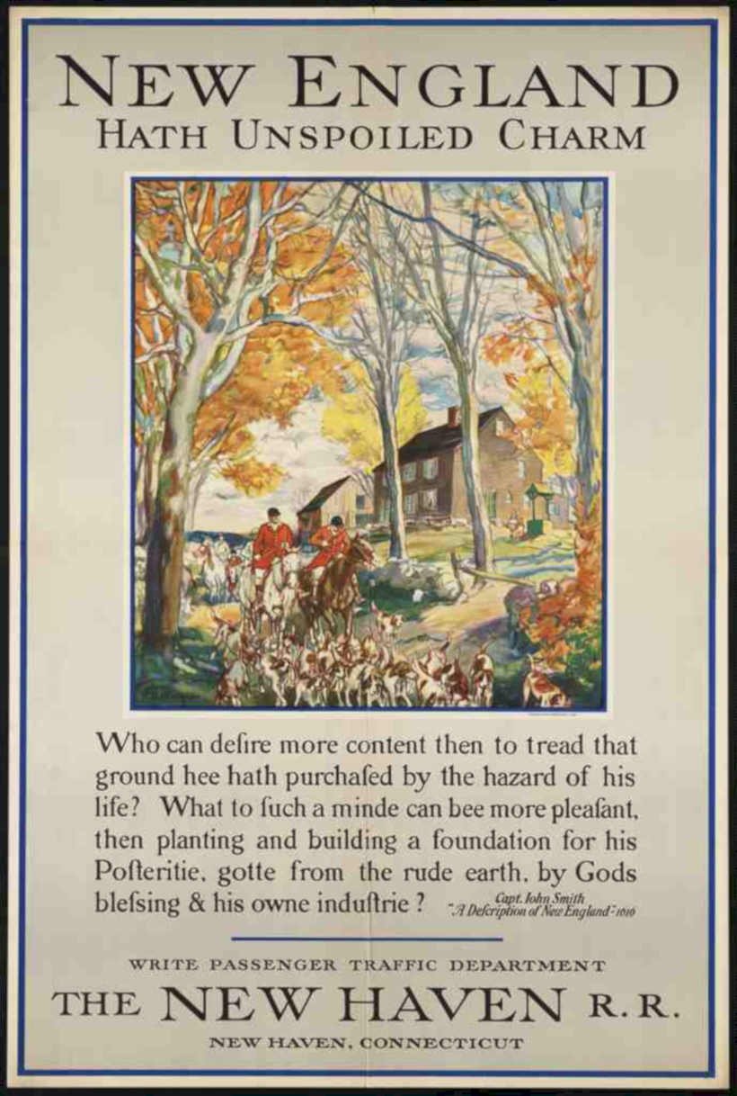 New England Travel Vintage Retro Advert Ads A4 Photo Print