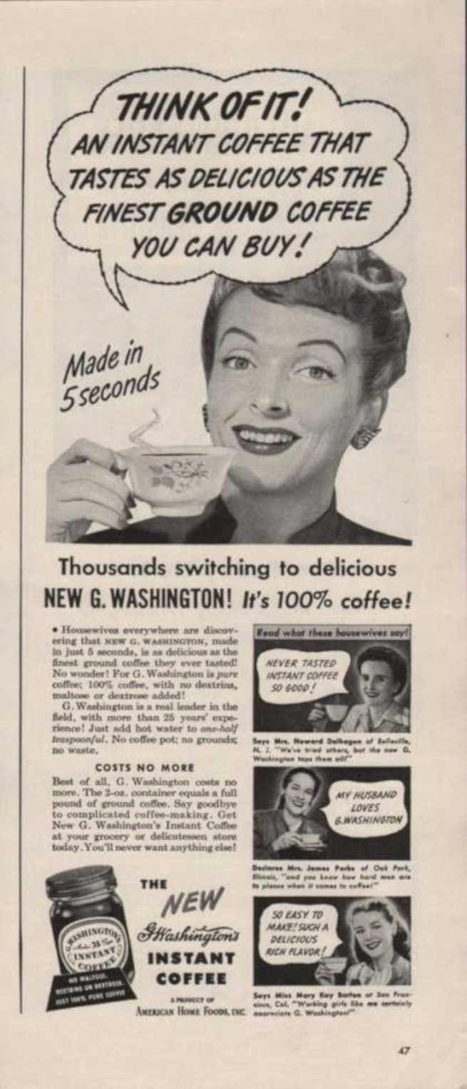 New G Washington Vintage Retro Advert Ads A4 Photo Print