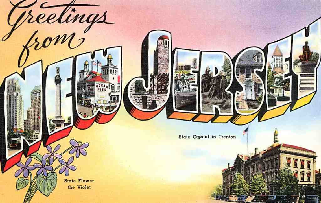New Jersey Luggage Label Vintage A4 Photo Print