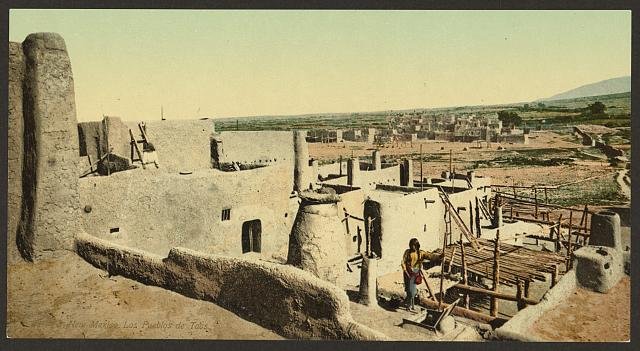 New Mexico Los Pueblos de Taos Vintage A4 Photo Print