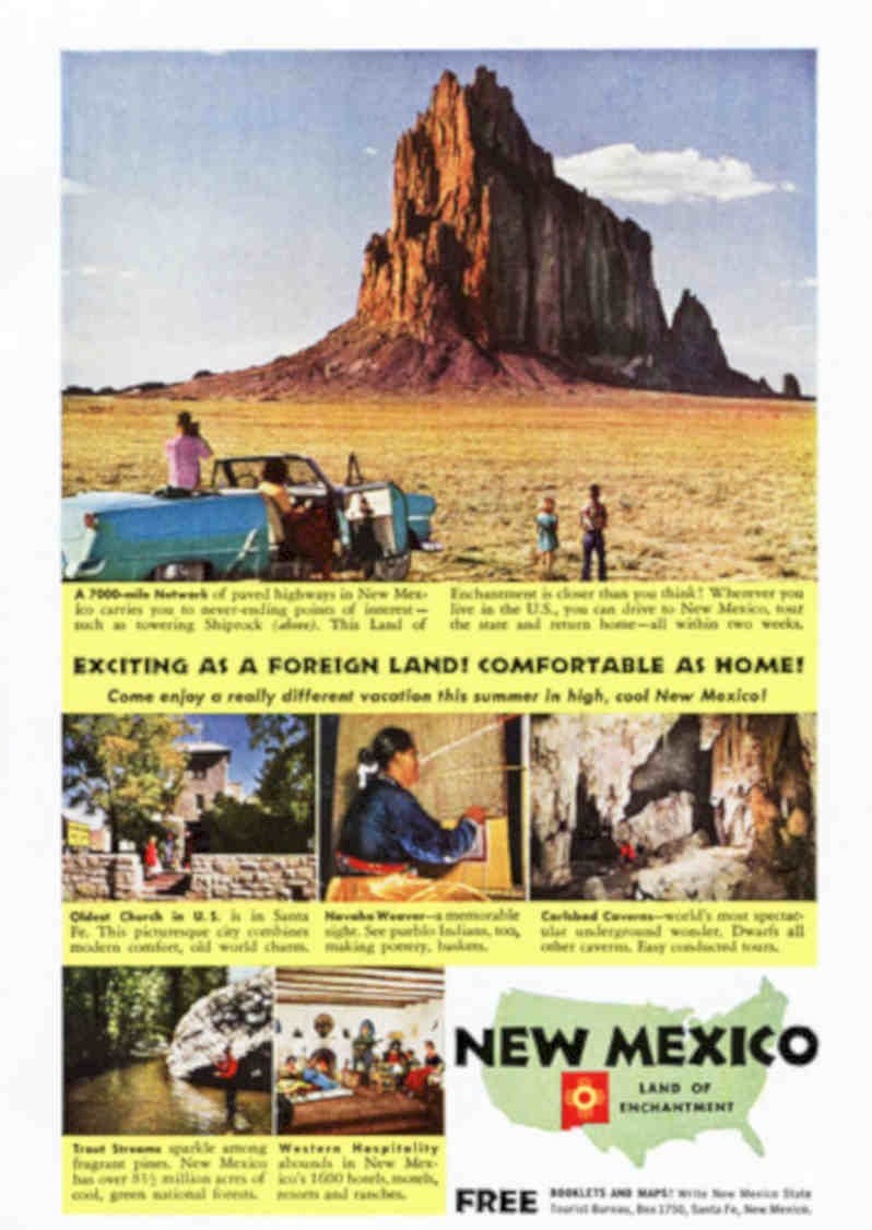 New Mexico Mesa Vintage Retro Advert Poster A4 Photo Print