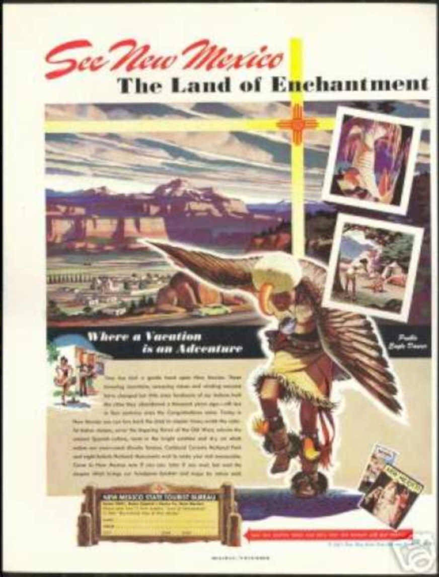 New Mexico Mesas Vintage Retro Advert Ads A4 Photo Print