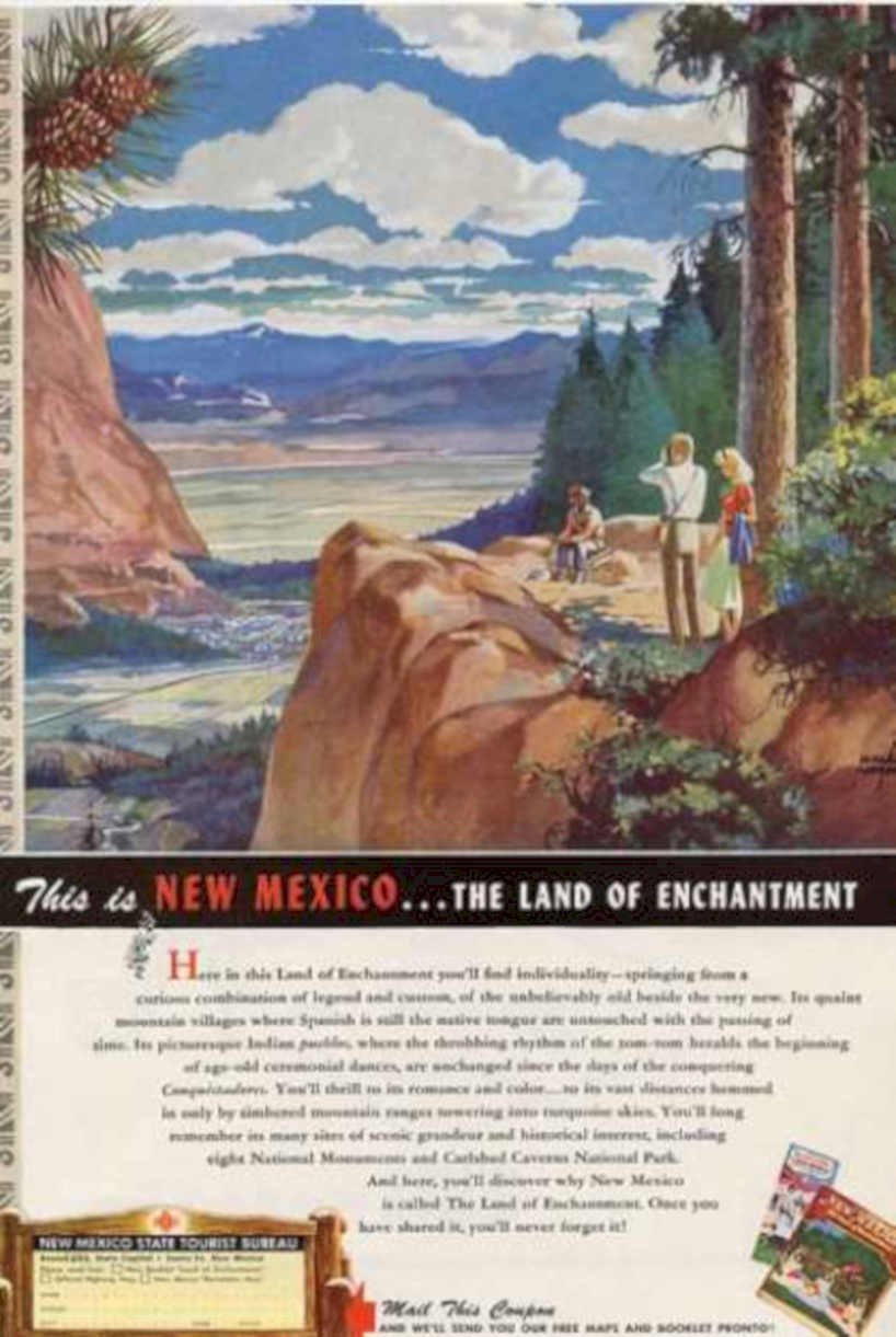 New Mexico Shiprock Vintage Retro Advert Ads A4 Photo Print