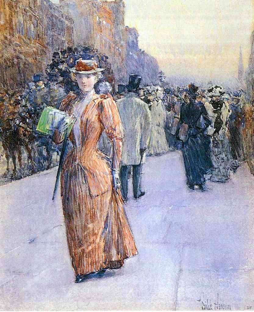 New York Street Scene Hassam Impressionism American A4 Photo Print