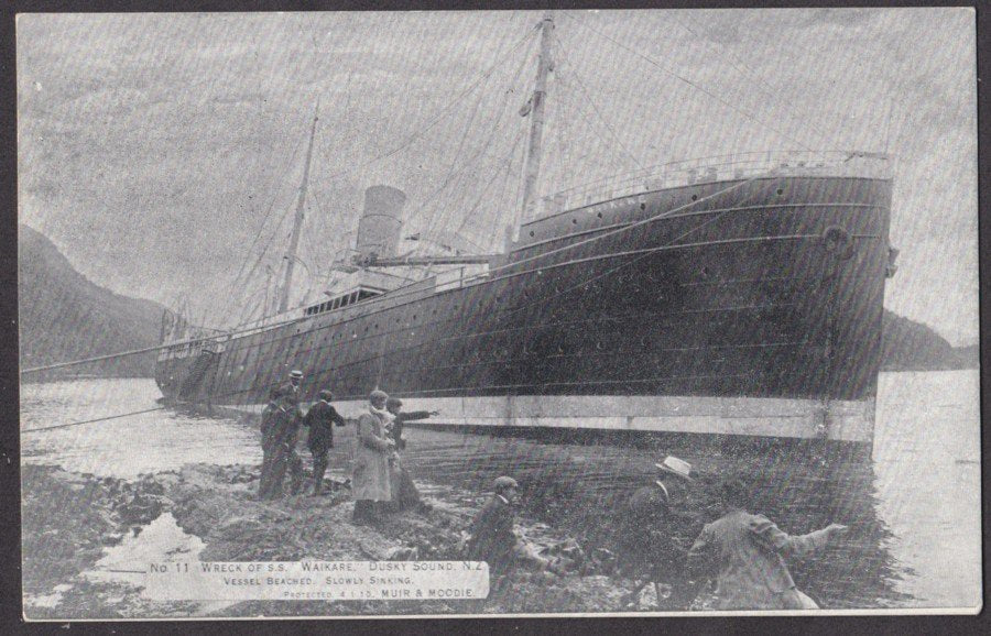 New Zealand Dusky Sound Shipwreck Ss Waikare Sinking Vintage A4 Photo Print