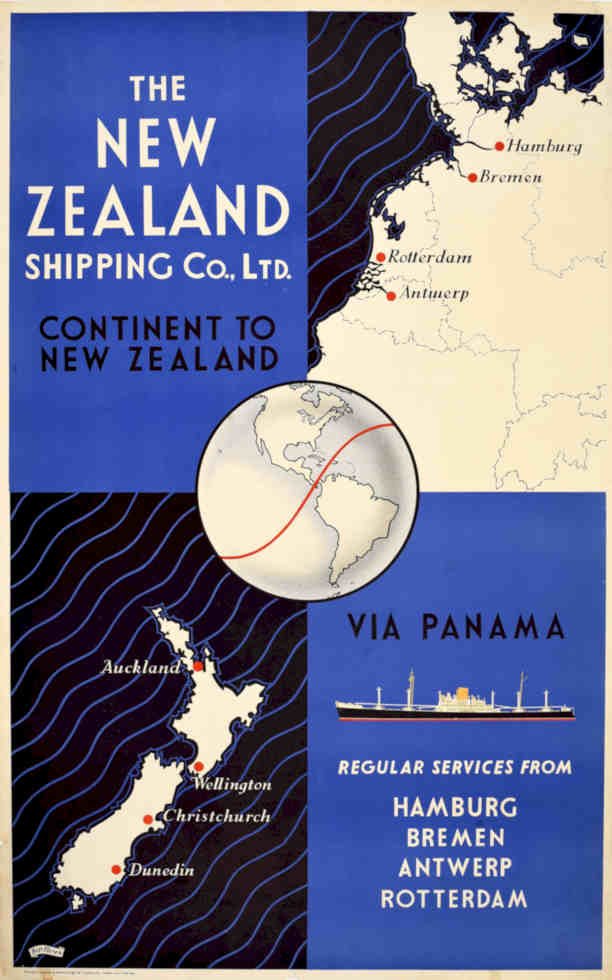 New Zealand Shipping Vintage Retro Advert Poster A4 Photo Print