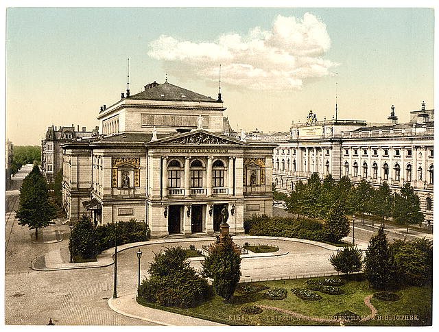 New concert room and library Leipsig Saxony Vintage A4 Photo Print