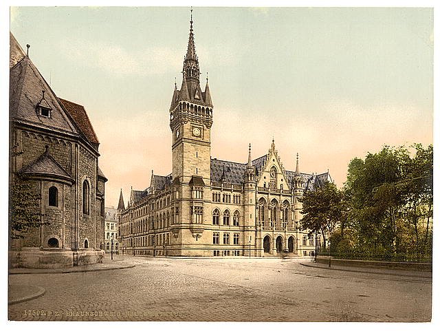 New town hall Brunswick Vintage A4 Photo Print