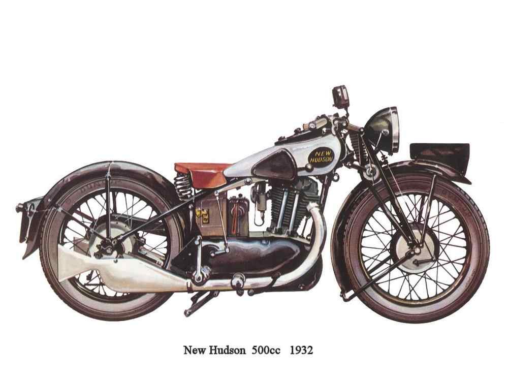 NewHudson 500 1932 motorbike A4 Photo Print