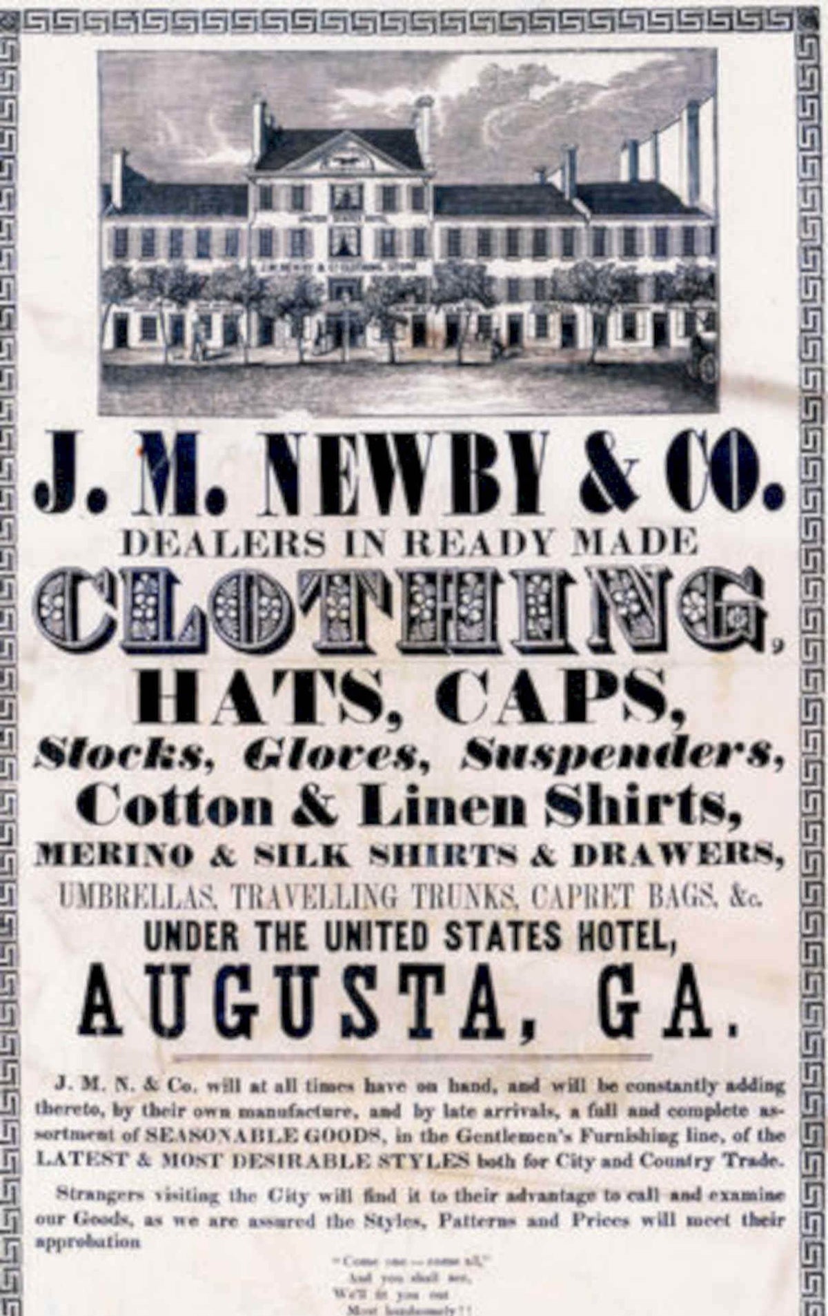 Newby Hotel Augusta Vintage Retro Advert Poster A4 Photo Print