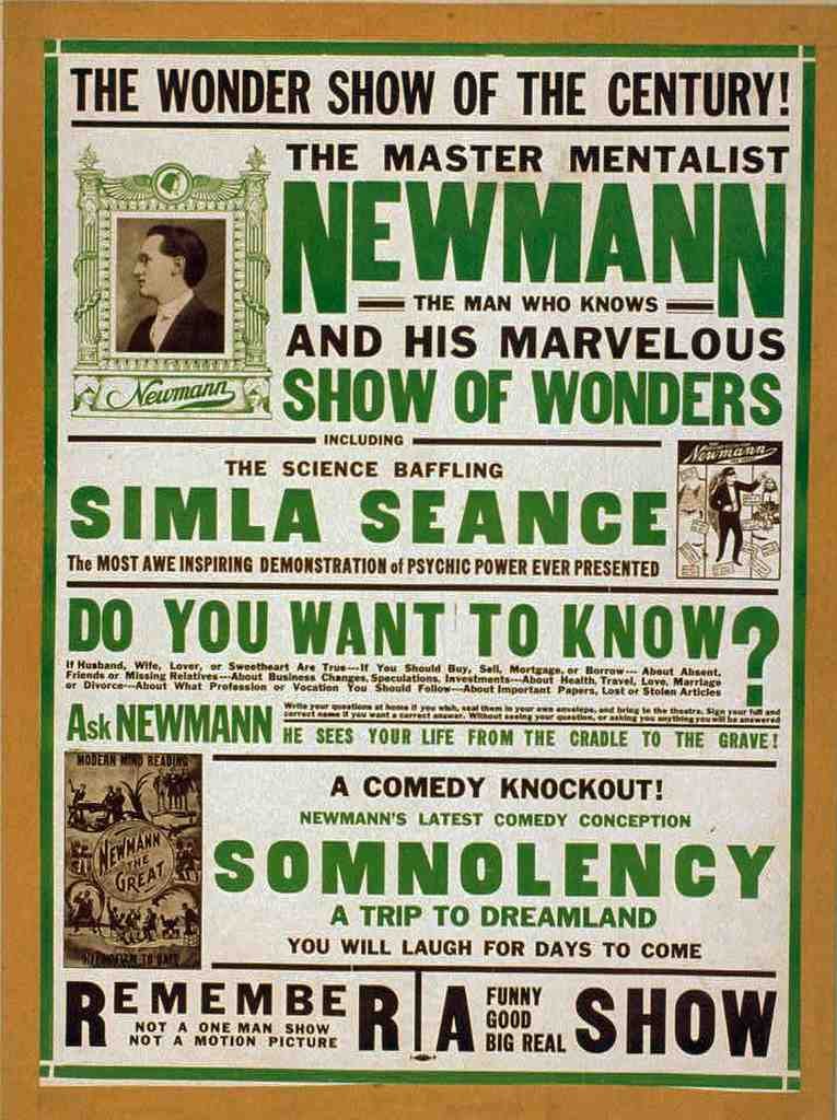 Newmann 5 Magic Magician Vintage A4 Photo Print