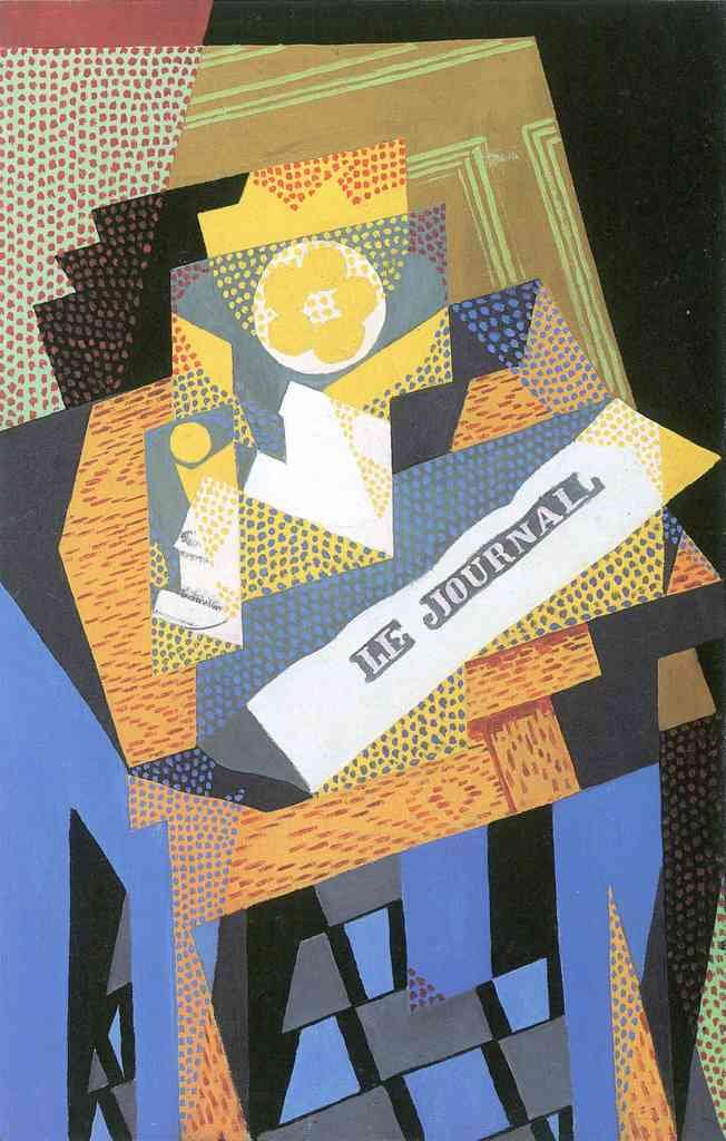 Newspapers And Fruit Bowl Juan Gris Abstract Art A4 Photo Print