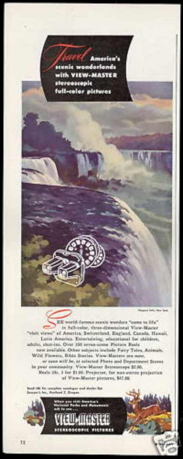 Niagara Falls Viewmaster Vintage Retro Advert Ads A4 Photo Print