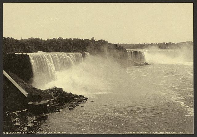 Niagara Falls from Steel Arch Bridge Vintage A4 Photo Print