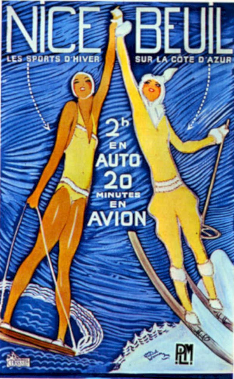 Nice Beuil Waterski Vintage Retro Advert Poster A4 Photo Print