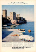 Nice Castle Beach Vintage Retro Advert Ads A4 Photo Print