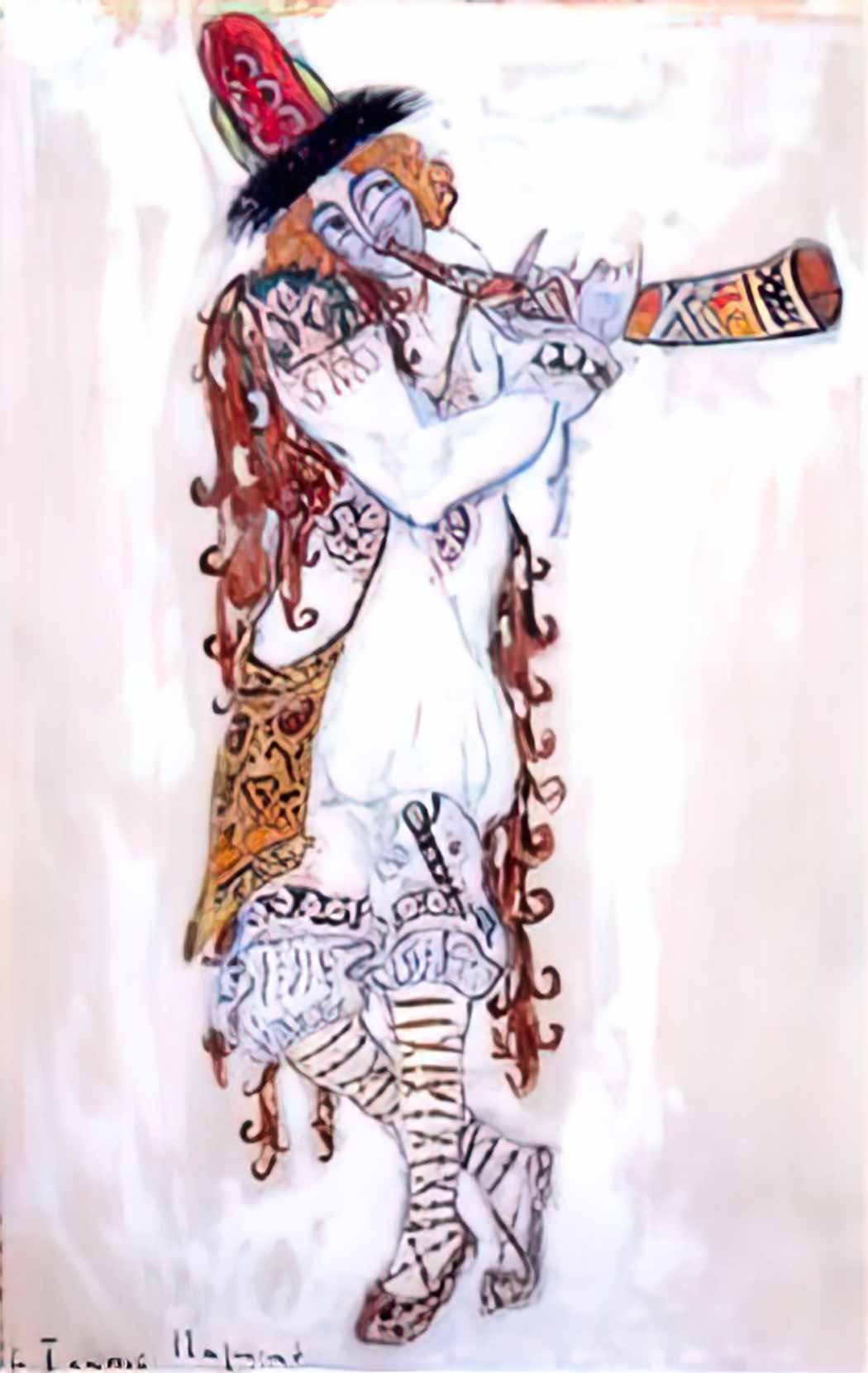 Nicholas Roerich a guy who plays the horn 1913 Art A4 Photo Print