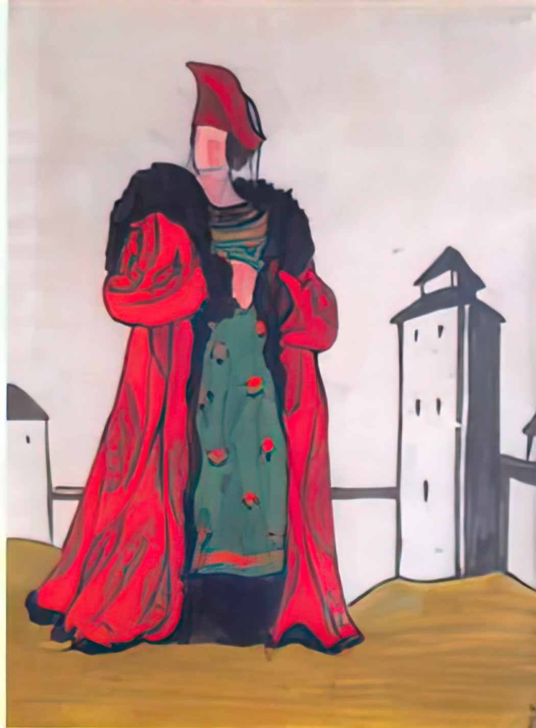 Nicholas Roerich boyarynia in red 1921 Art A4 Photo Print