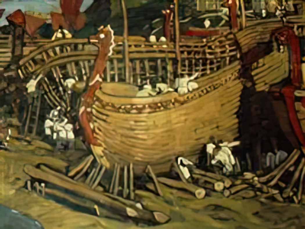 Nicholas Roerich building the ships 1903 Art A4 Photo Print