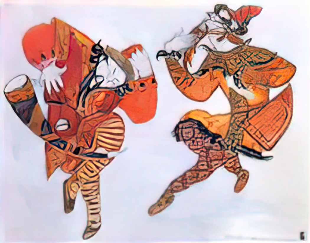 Nicholas Roerich clowns skula and yeroshka 1914 Art A4 Photo Print