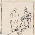 Nicholas Roerich cursory sketch of three figures by bonfire Art A4 Photo Print