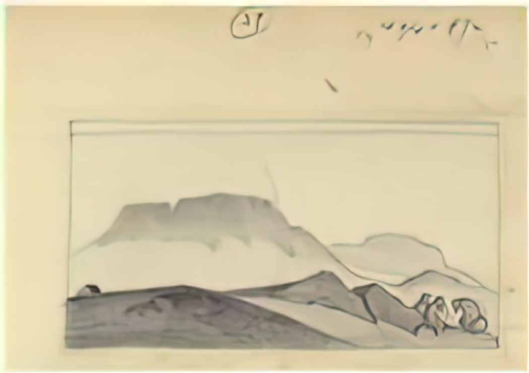 Nicholas Roerich figures in a landscape Art A4 Photo Print