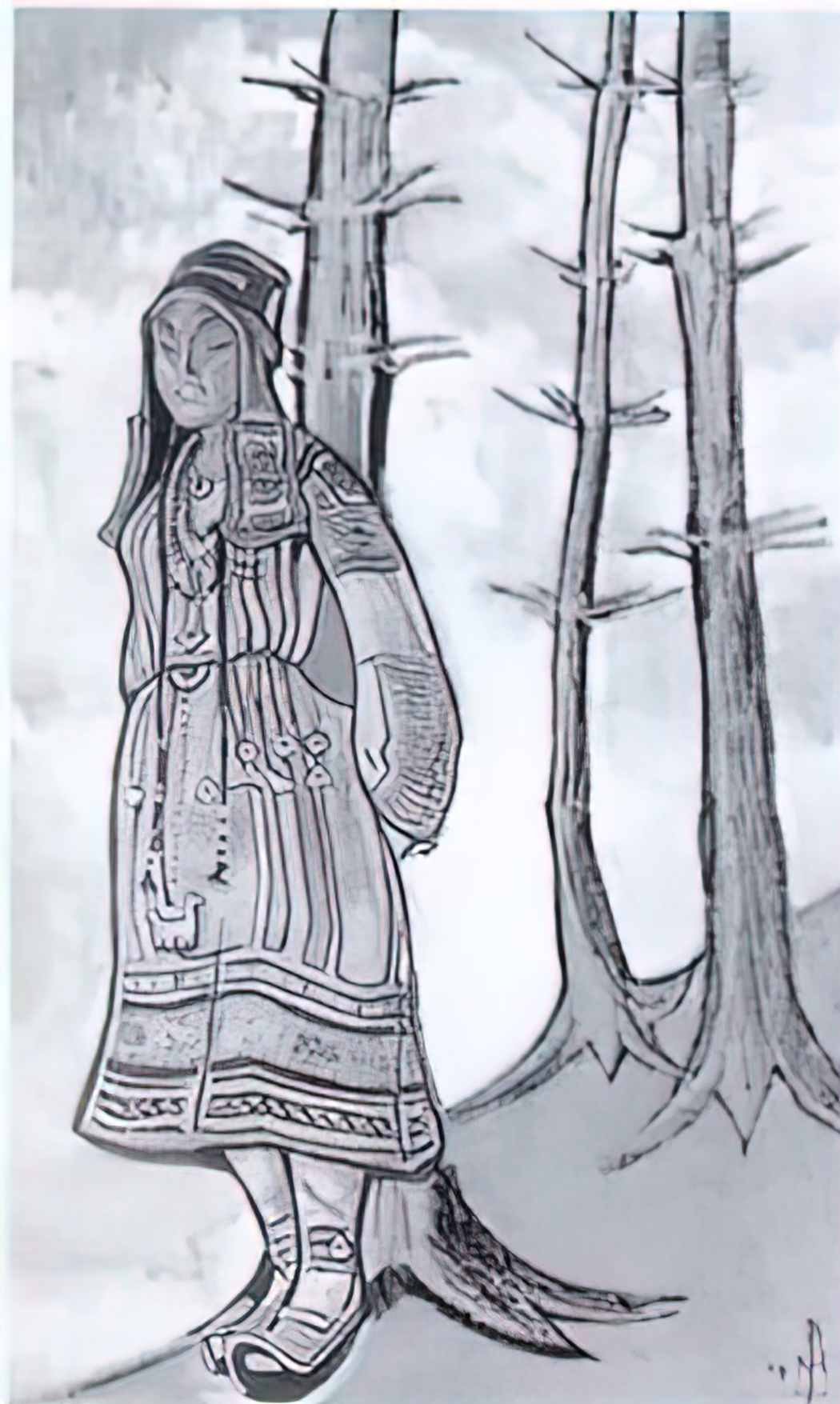 Nicholas Roerich girl 1920 Art A4 Photo Print